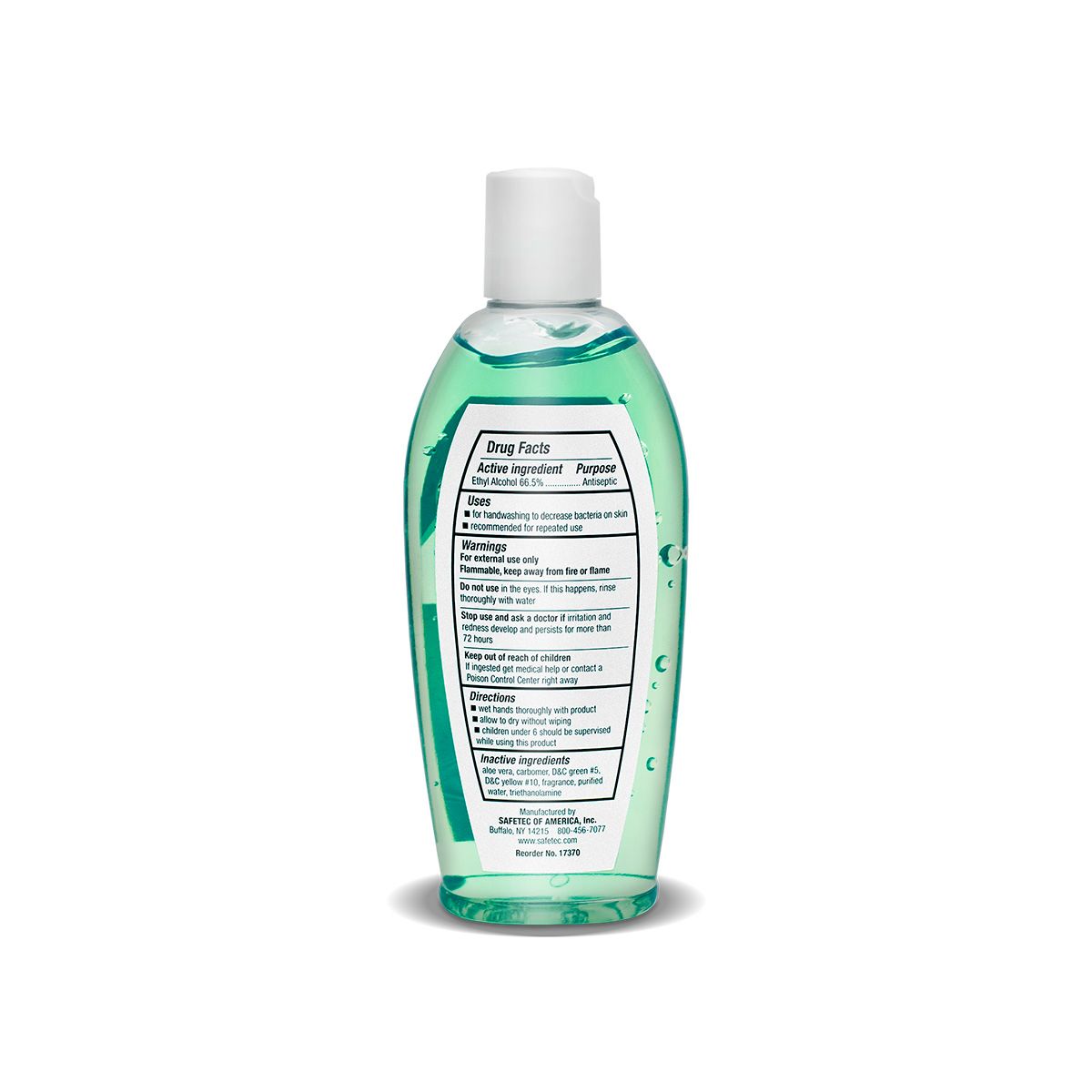 17370 Safetec® 66.5% ethyl alcohol with aloe vera Hand Sanitizer  (8-oz flip top bottle)